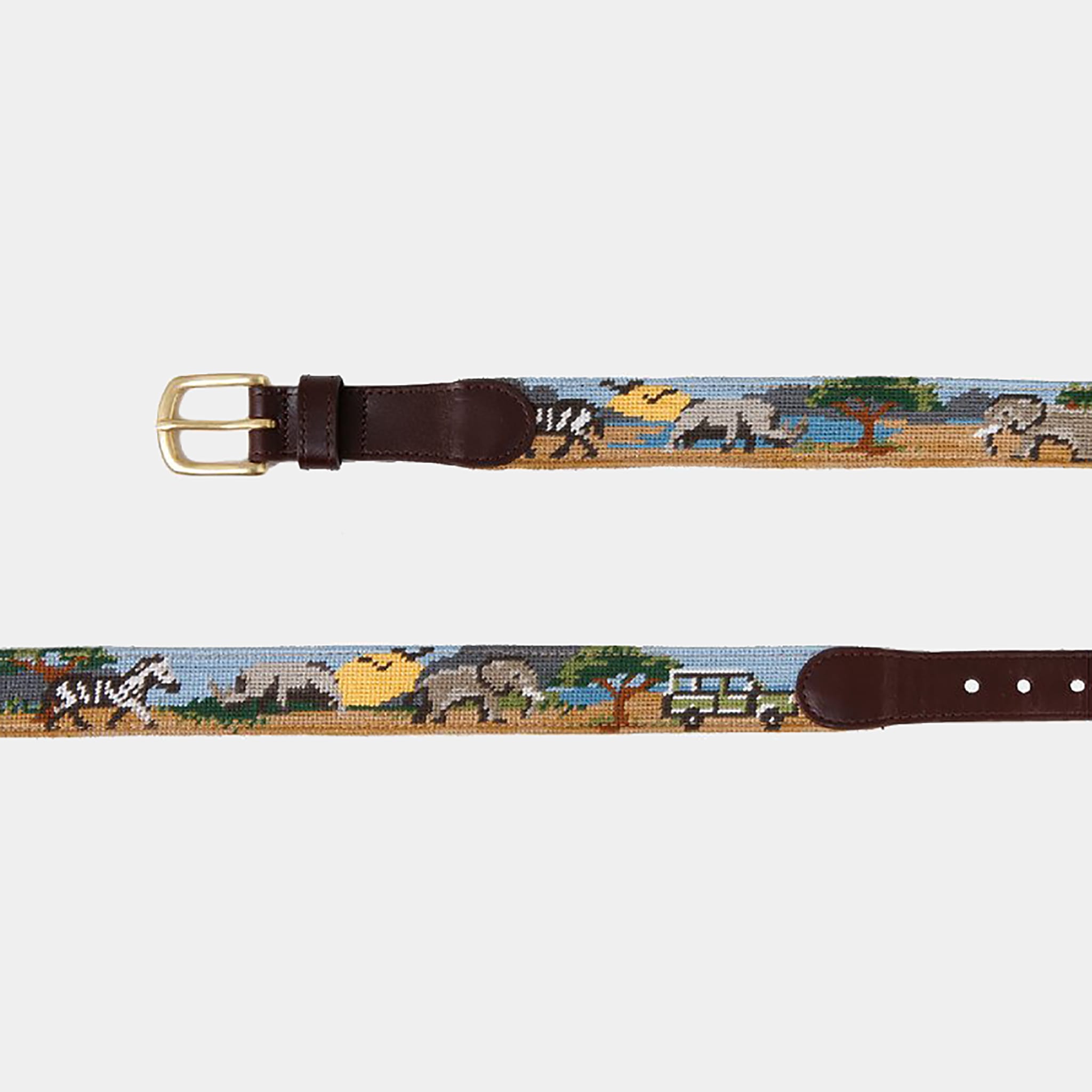 Limited Edition Lewa Safari Scene Needlepoint Belt