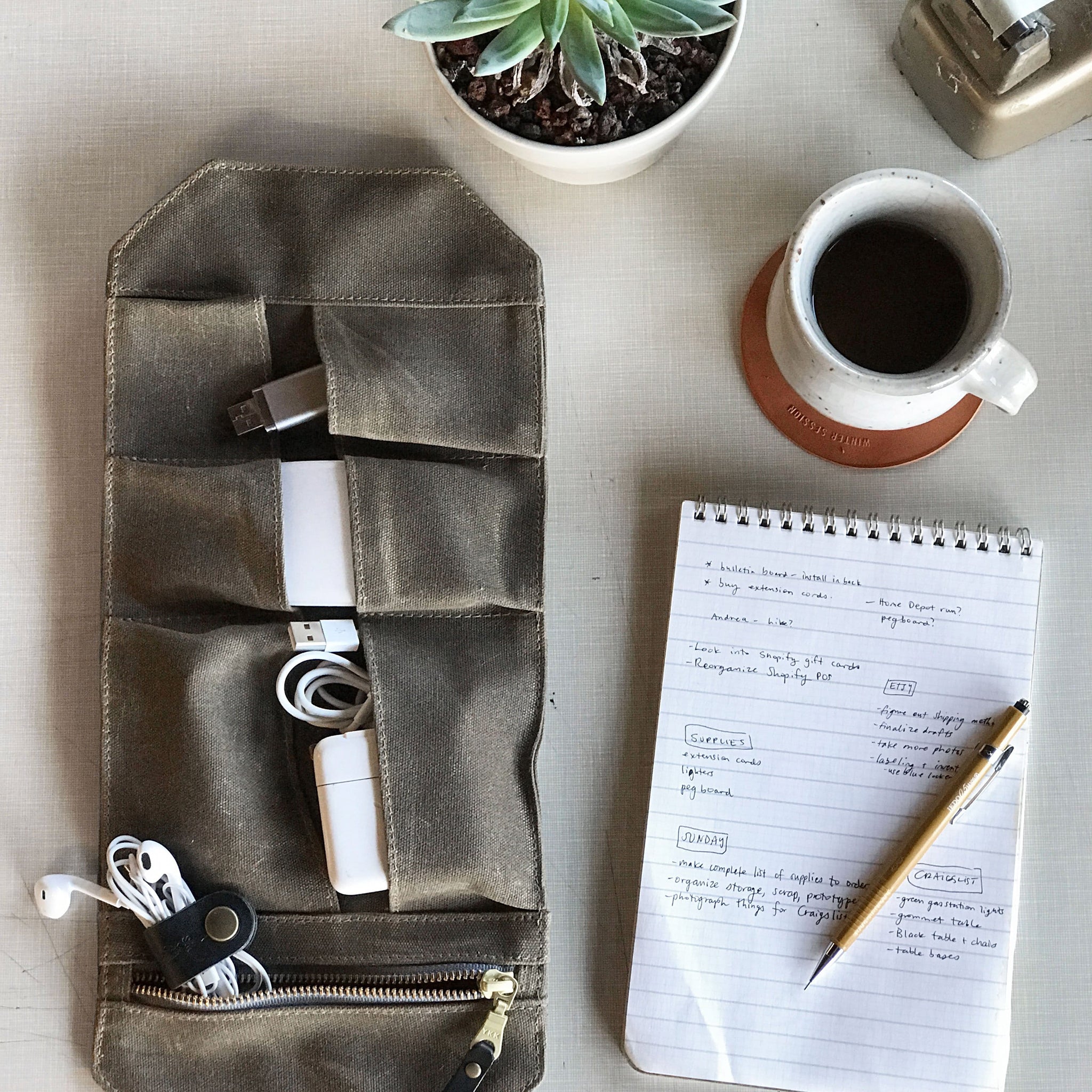 Waxed Canvas Utility Tool Roll